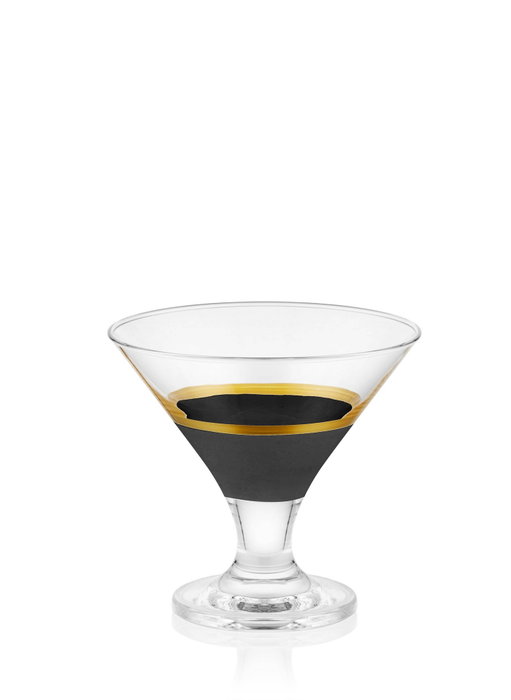 Hermia Juego de 6 Copas de Cristal para Helado Negro y Dorado Hermia Juego de 6 Copas de Cristal para Helado Negro y Dorado